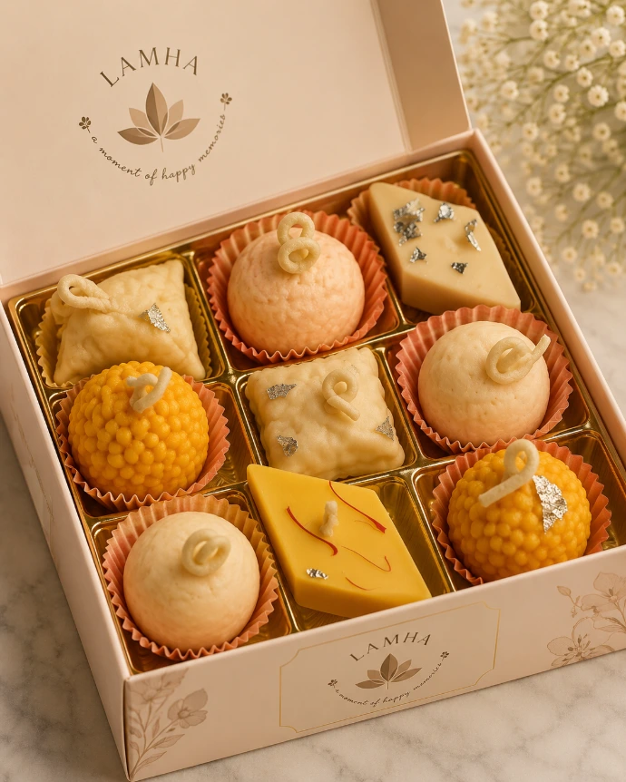 Luxury Diwali corporate gifting hamper with handcrafted candles and festive curation